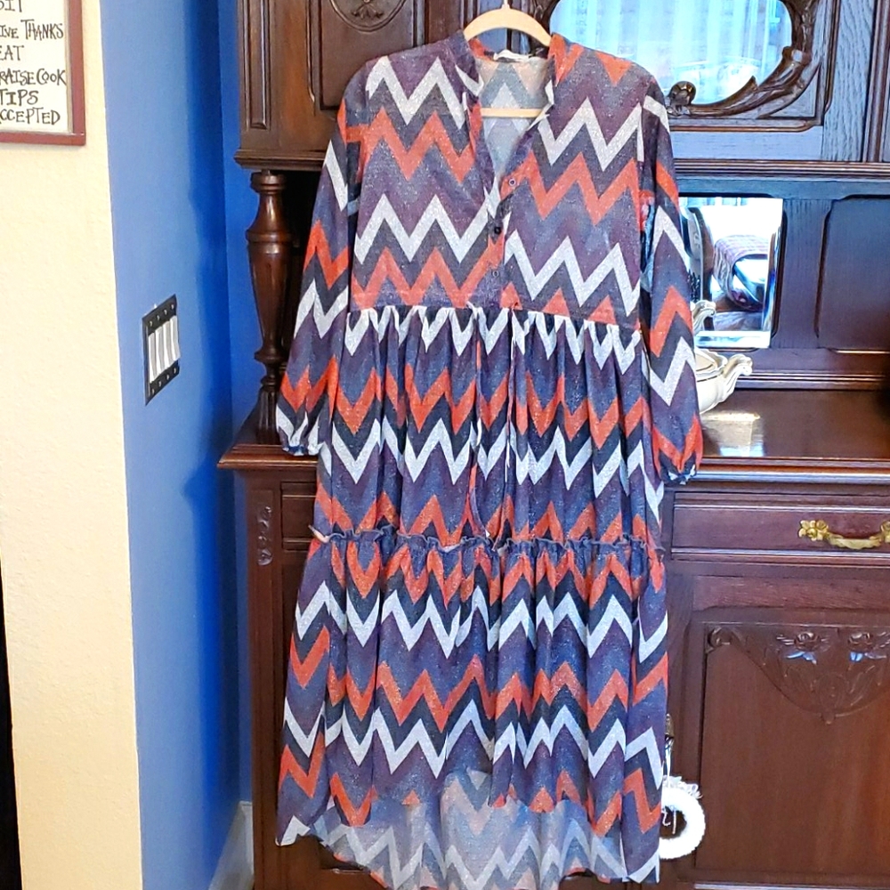 Gorgeous lurex dress, size a very comfortable M